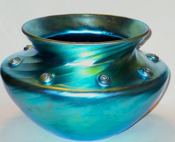 781 - Blue Aurene Iridescent Vase