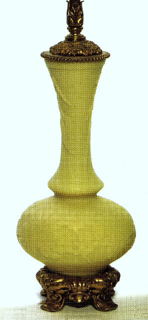 8006 - Ivory Acid Etched Vase/Lamp