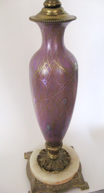 8026 - Gold Purple Iridescent Vase/Lamp