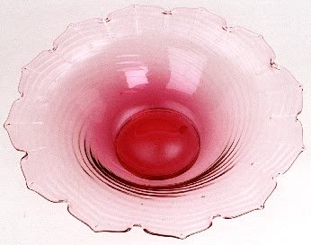 8376 - Gold Ruby Transparent Bowl