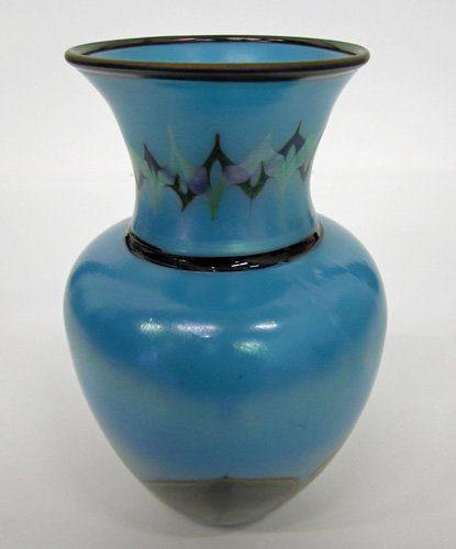 8420 - Blue Jade Iridescent Vase