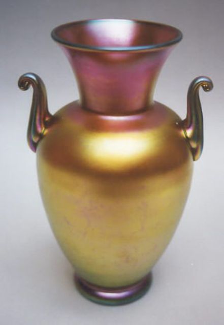 8507 - Gold Aurene Iridescent Vase