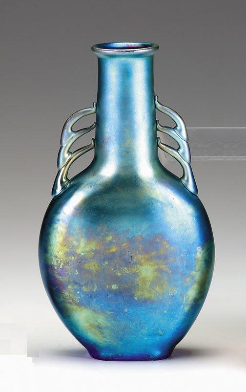 8514 - Blue Aurene Iridescent Vase