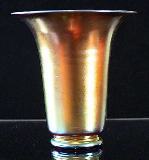 913 - Gold Aurene Iridescent Shade Vase