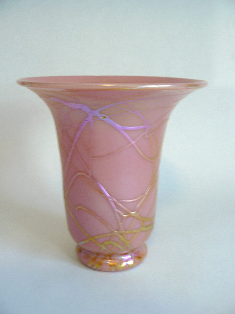 913 - Calcite Pink Iridescent Shade Vase