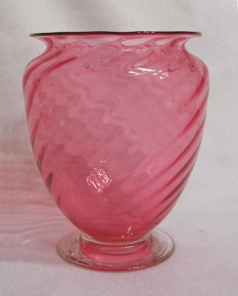 938 - Gold Ruby Transparent Vase