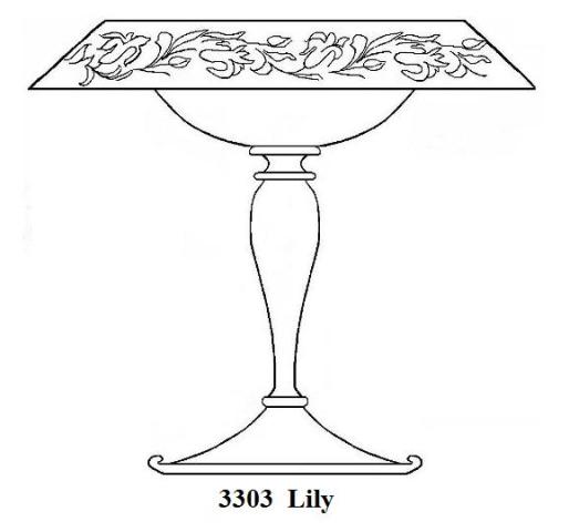 3303 - Engraved Compote