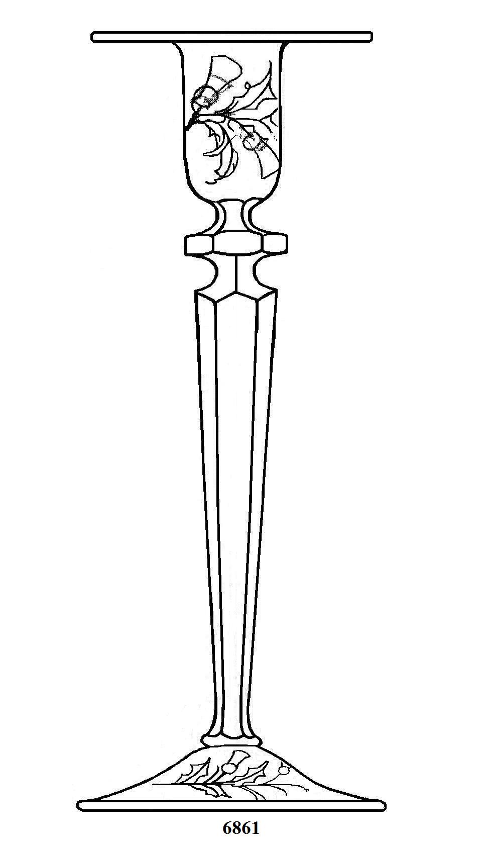 6861 - Engraved Candlestick