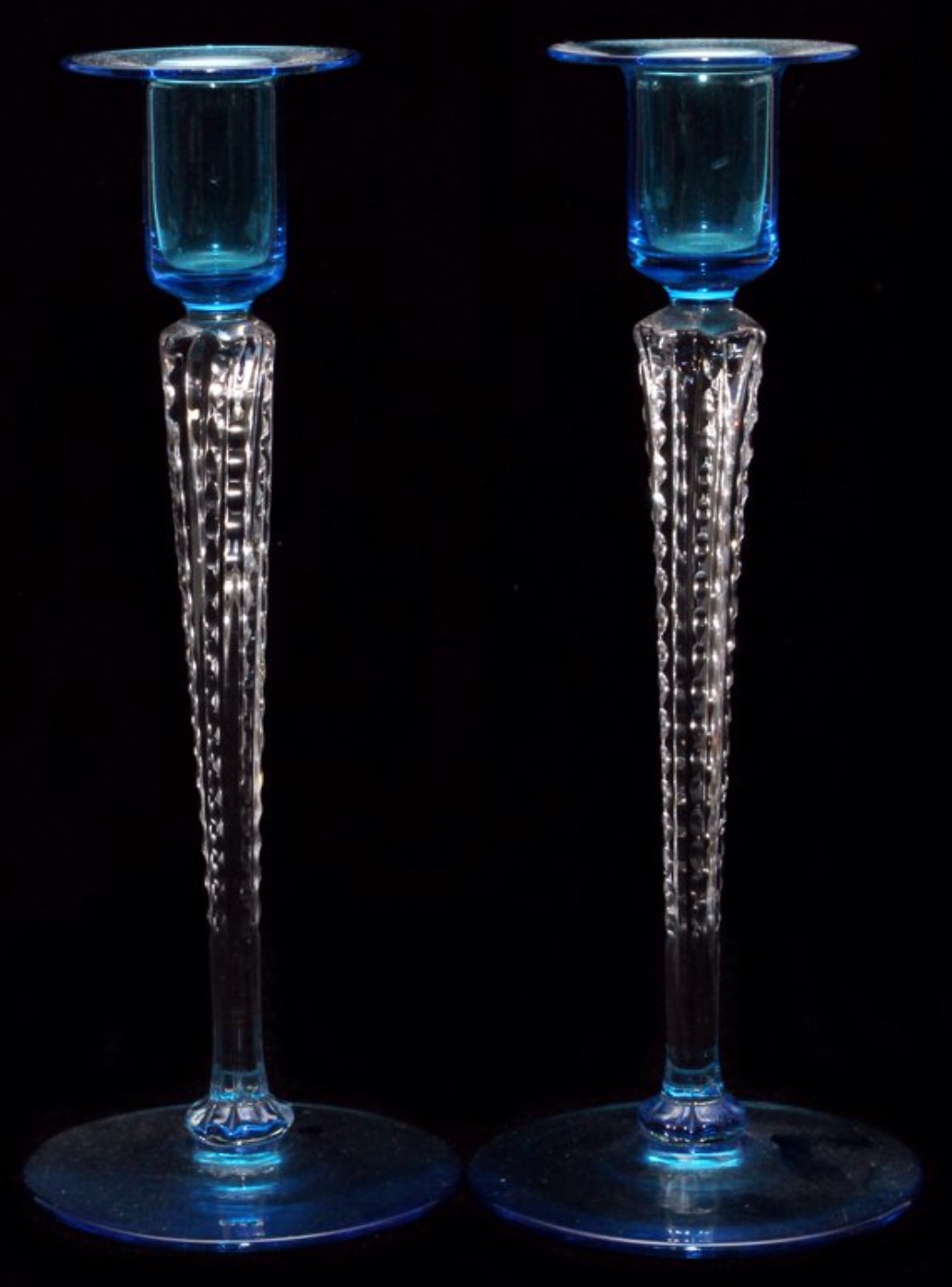 6001 - Celeste Blue Transparent Candlestick