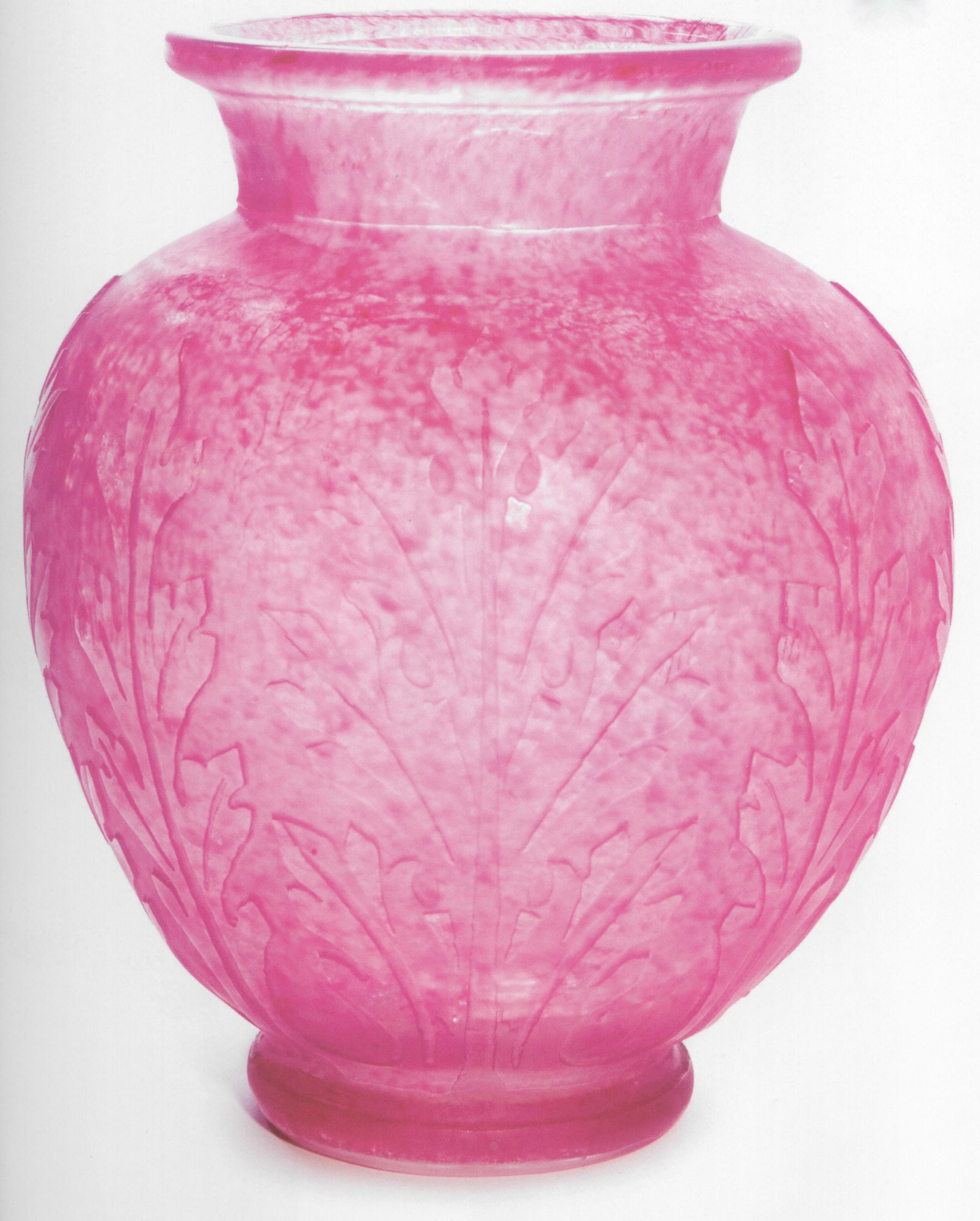 6406 - Rose Quartz Acid Etched Vase