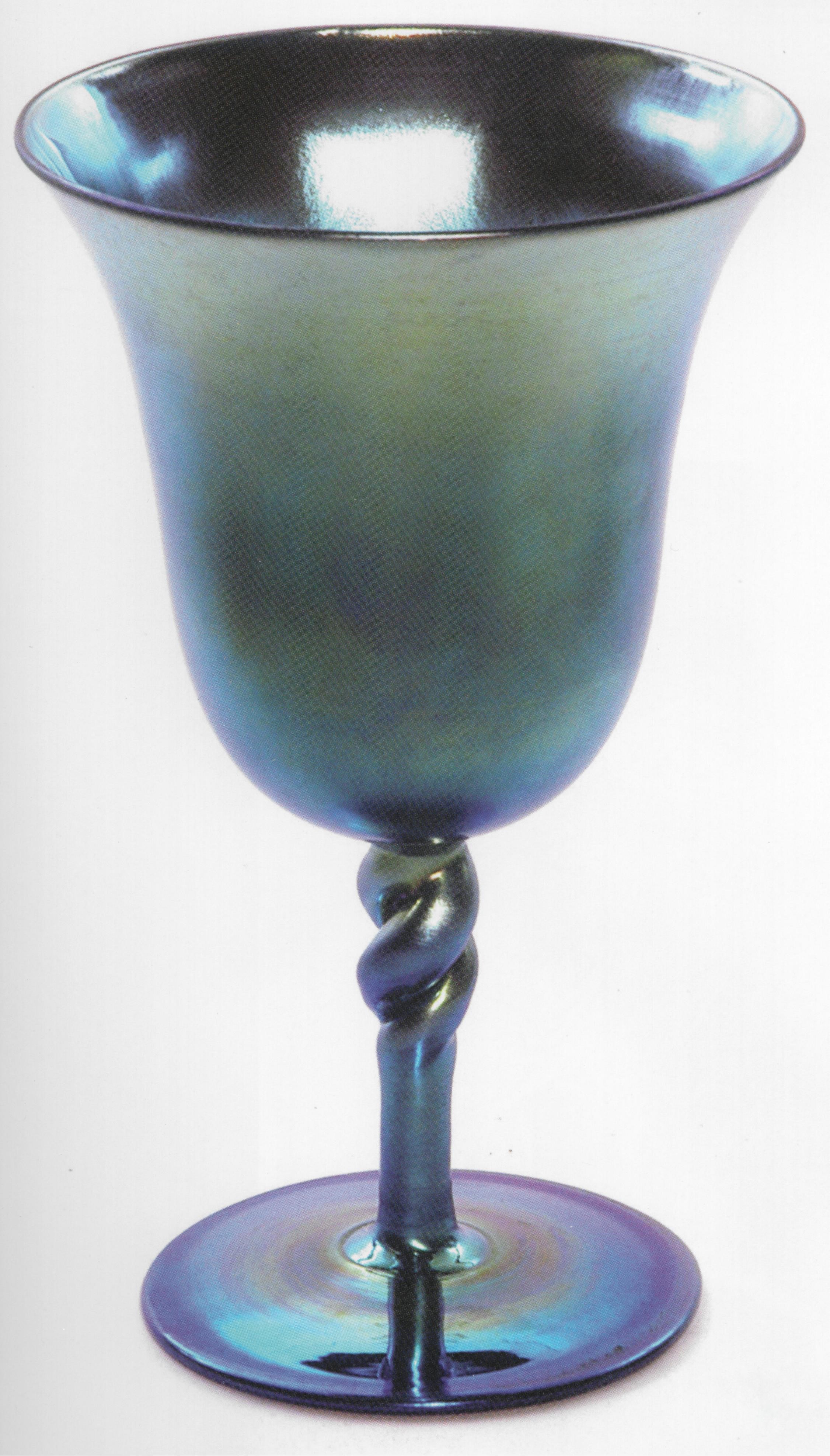 2361 - Blue Aurene Iridescent Goblet
