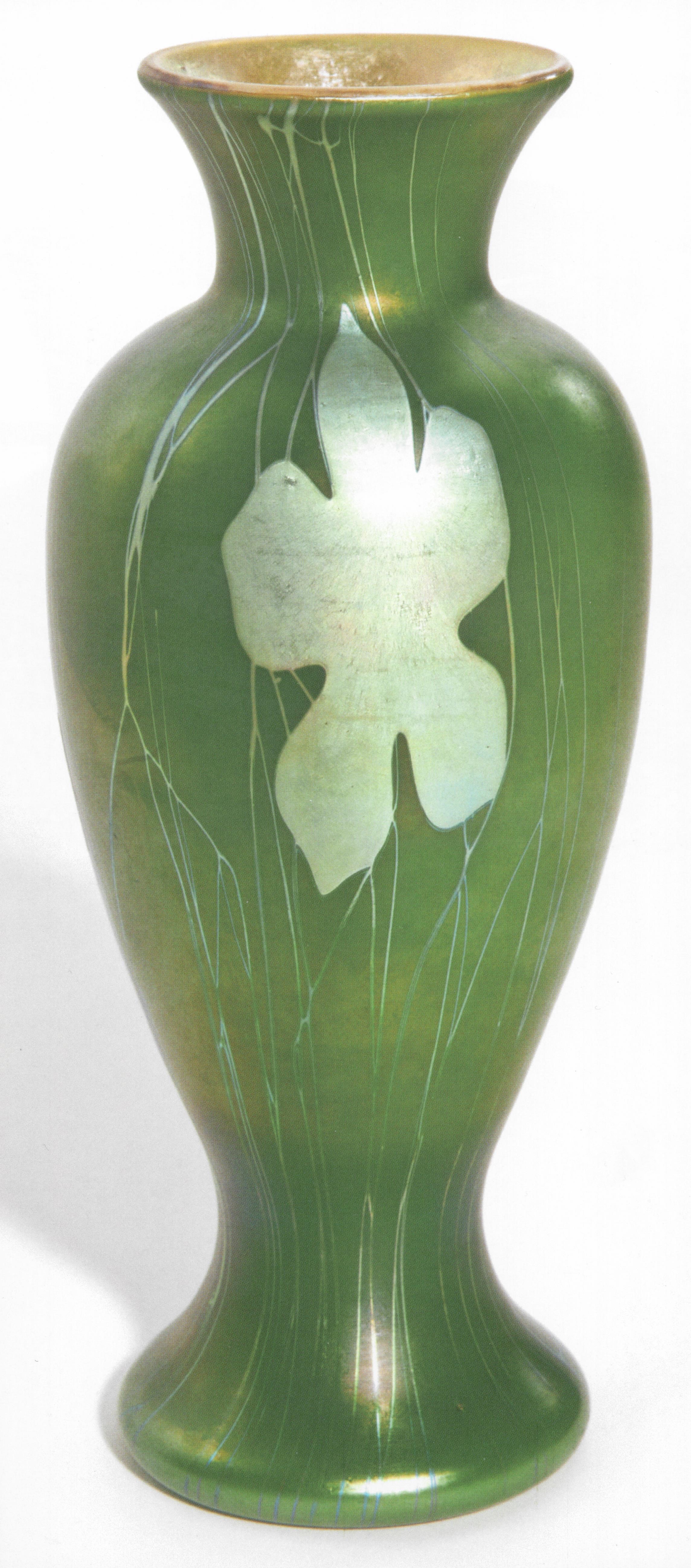 270 - Green Aurene Iridescent Vase