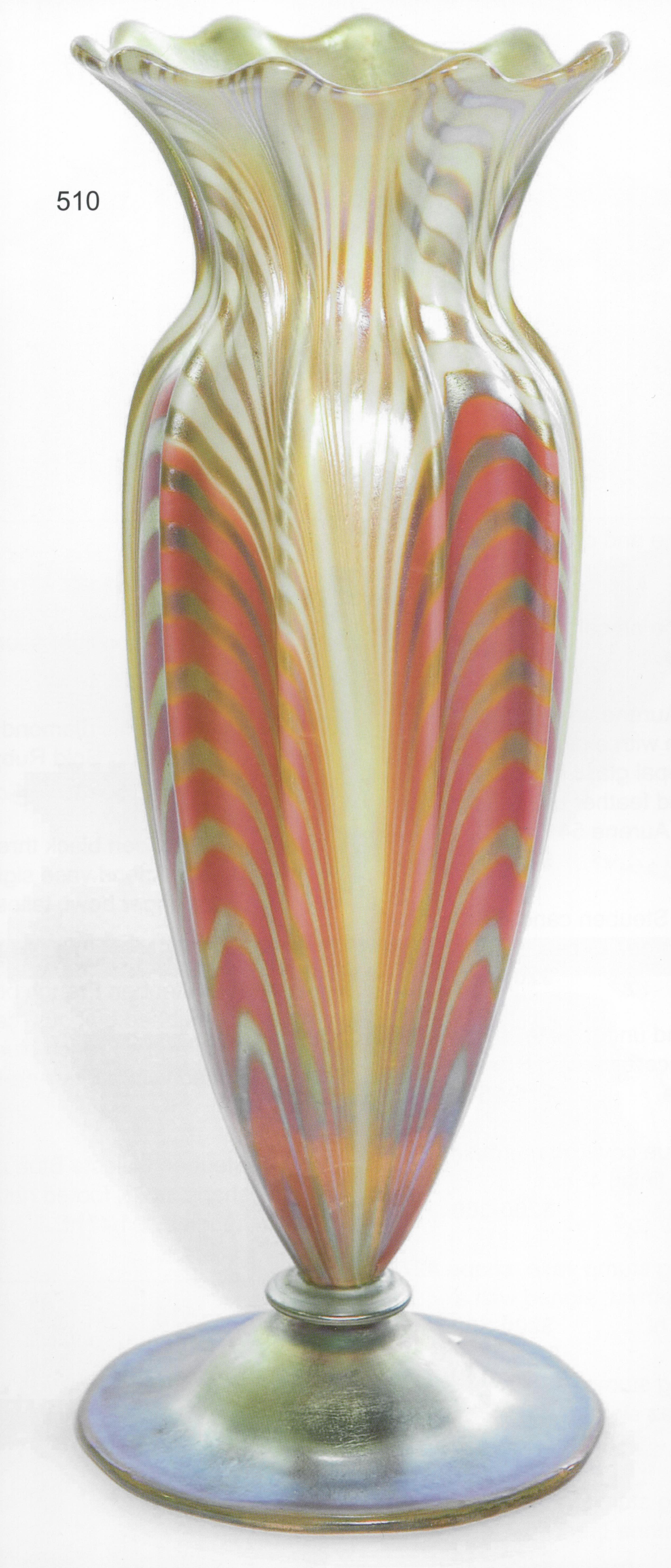 541 - Red Aurene Iridescent Vase