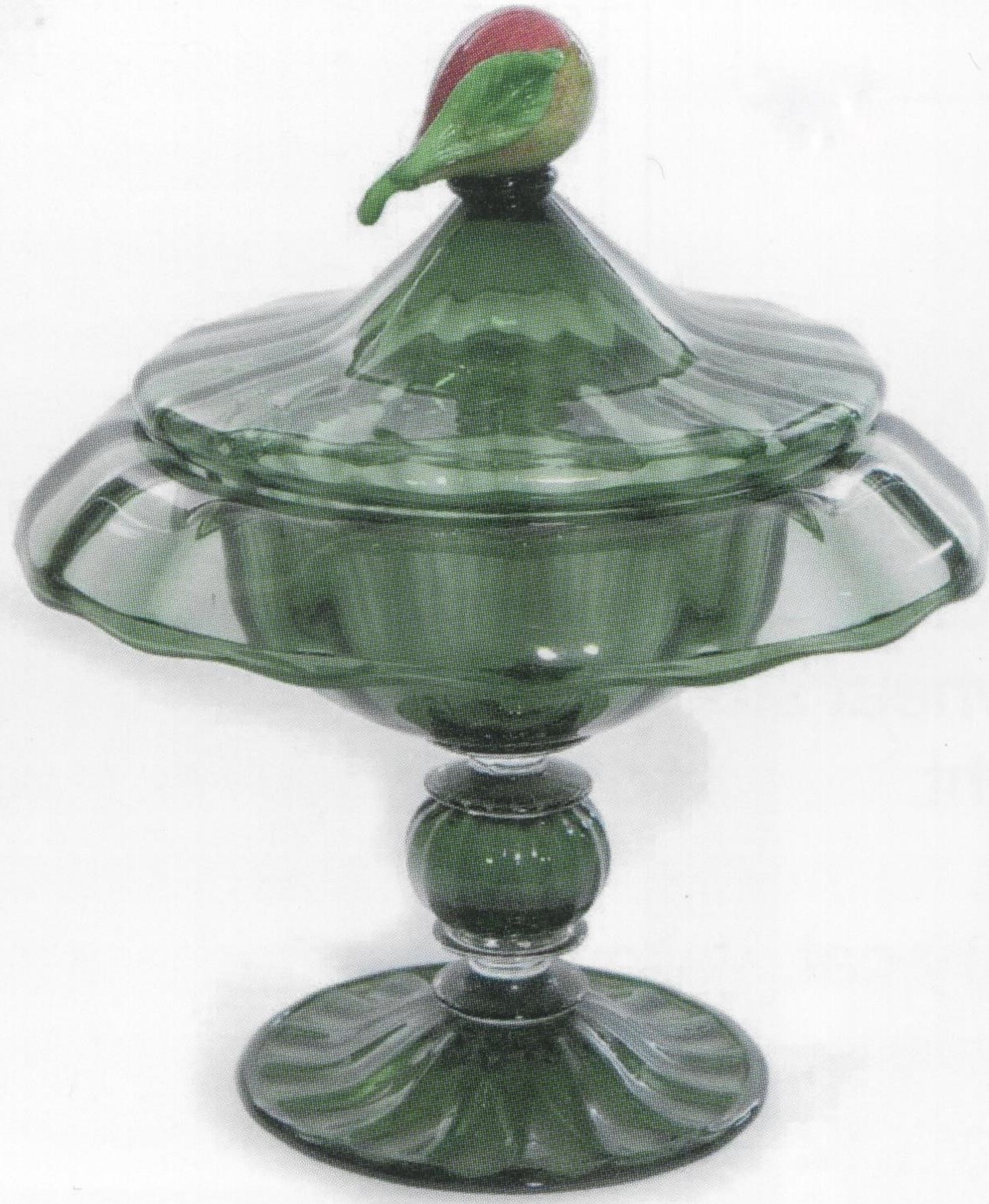 3348 - Sea Green Transparent Compote