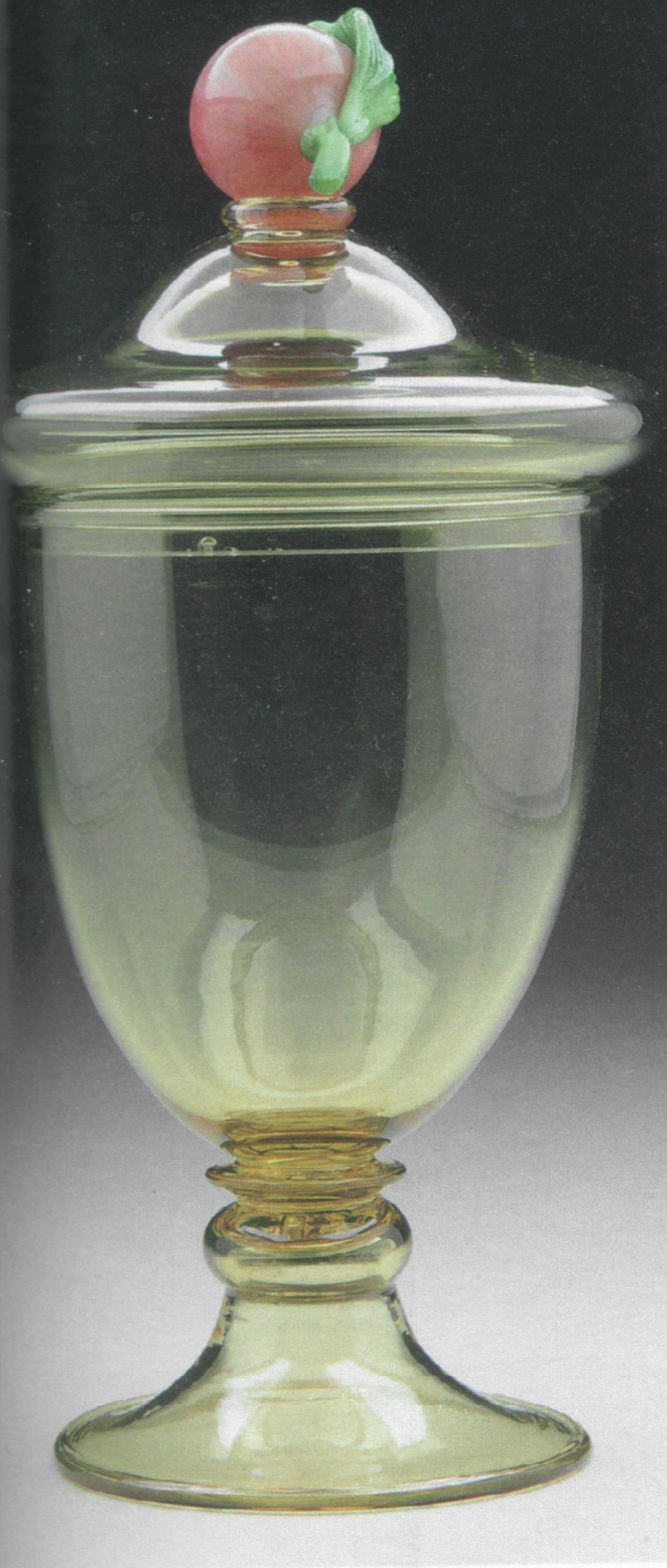 2996 - Amber Transparent Covered Vase