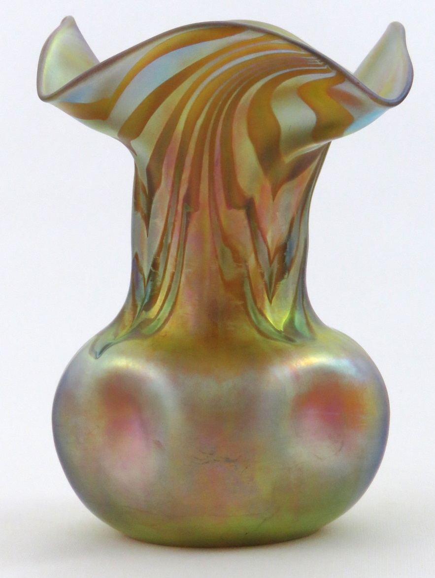 131 - Gold Aurene Iridescent Vase