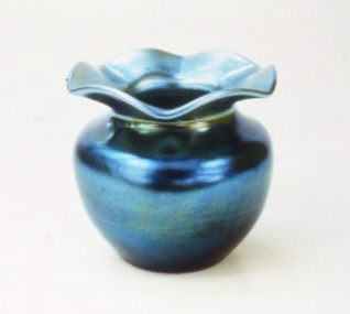 2649 - Blue Aurene Iridescent Vase