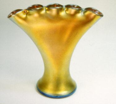 2762 - Gold Aurene Iridescent Vase