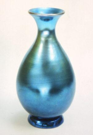 2776 - Blue Aurene Iridescent Vase