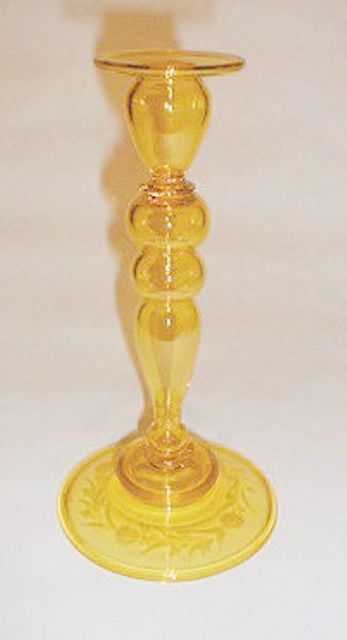 2956 - Bristol Yellow Transparent Candlestick