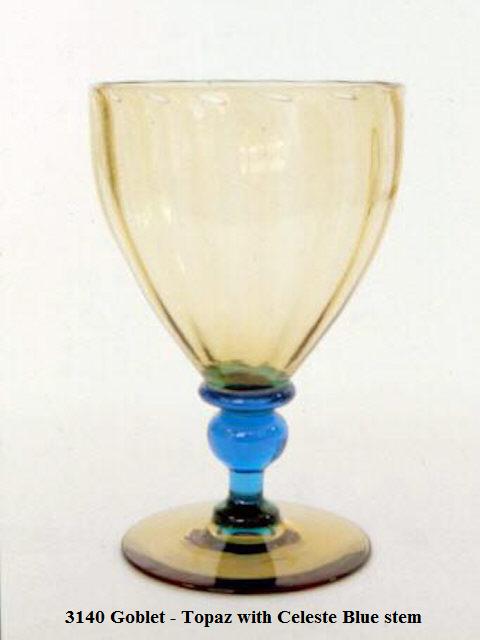 3140 - Amber Transparent Goblet