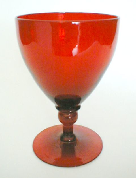 3140 - Selenium Red Transparent Goblet
