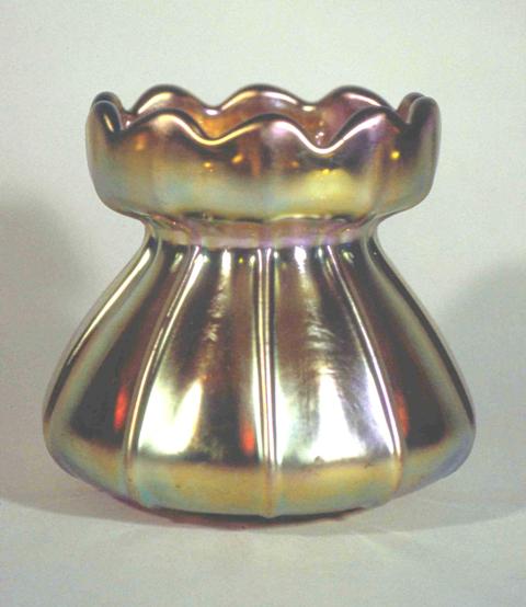 569 - Gold Aurene Iridescent Vase