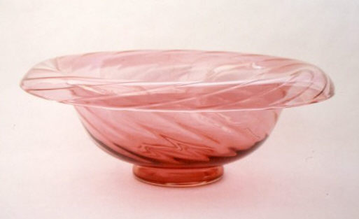 6106 - Gold Ruby Transparent Bowl
