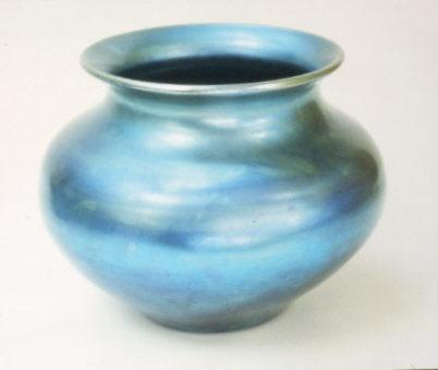 6512 - Blue Aurene Iridescent Vase