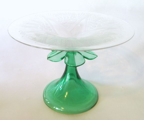 6930 - Colorless Acid Etched Compote