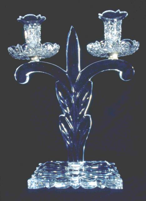 7242 - Colorless Engraved Candelabra