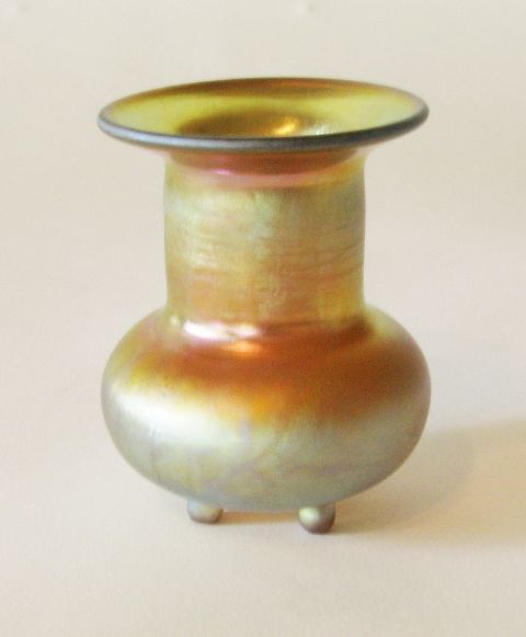 733 - Gold Aurene Iridescent Vase