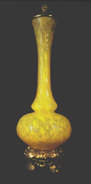 8006 - Yellow Cintra Acid Etched Vase/Lamp