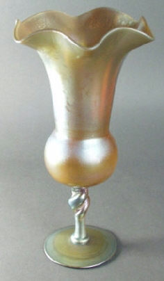 183 - Gold Aurene Iridescent Vase