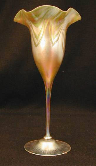 215 - Gold Aurene Iridescent Vase