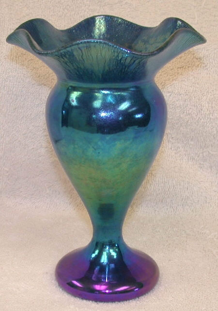 223 - Blue Aurene Iridescent Vase