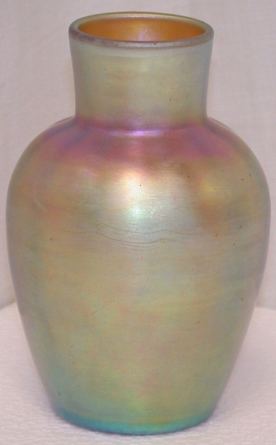 237 - Gold Aurene Iridescent Vase