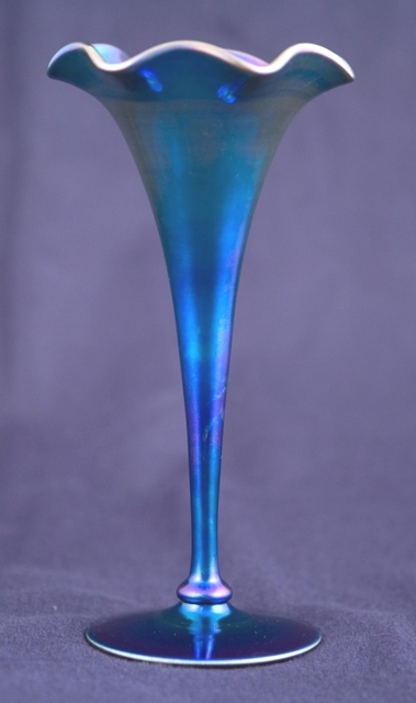 346 - Blue Aurene Iridescent Vase