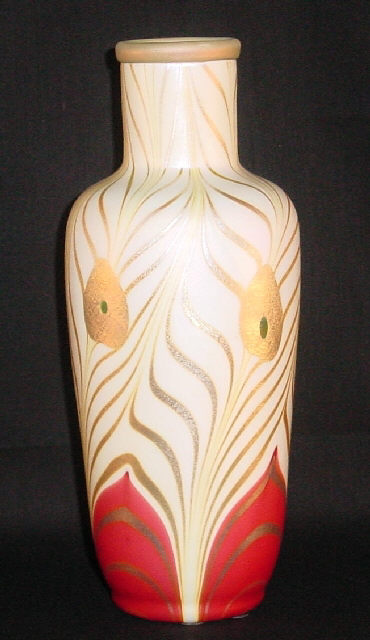 533 - Red Aurene Iridescent Vase