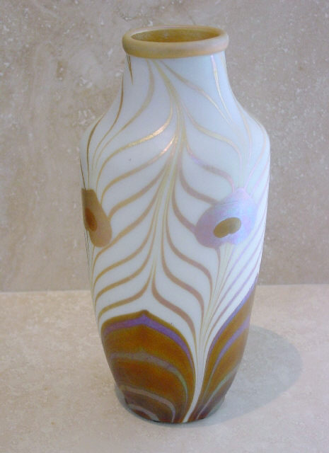 536 - Brown Aurene Iridescent Vase