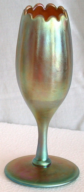 560 - Gold Aurene Iridescent Vase