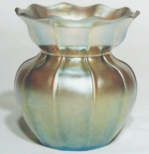 568 - Gold Aurene Iridescent Vase