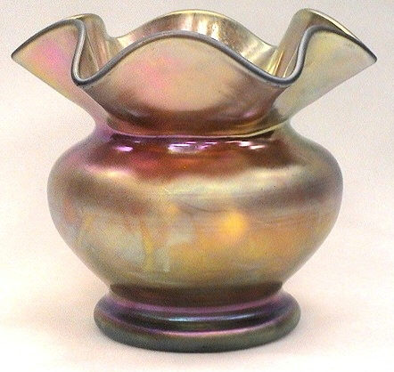 590 - Gold Aurene Iridescent Vase