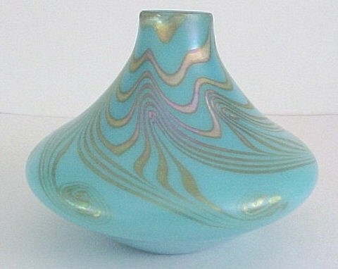 648 - Turquoise Iridescent Vase