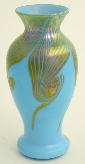 655 - Turquoise Iridescent Vase