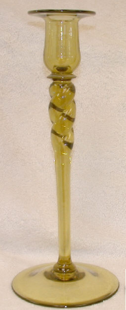 686 - Amber Transparent Candlestick
