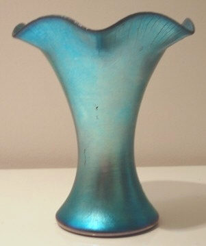 723 - Blue Aurene Iridescent Vase