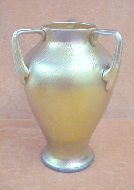 758 - Gold Aurene Iridescent Vase