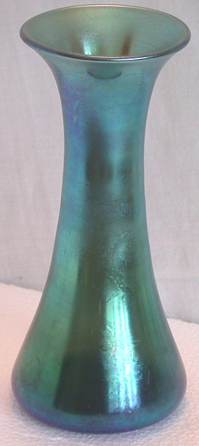 802 - Blue Aurene Iridescent Vase