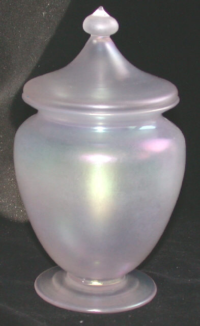938 - Verre de Soie Iridescent Covered Vase